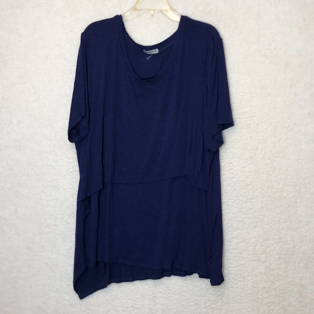 Cha Cha Vente Womens Tiered Short Sleeve Top 3x PLUS SIZE